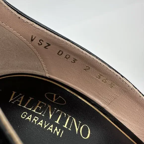 NIB Valentino Garavani EU 36.5 US 6.5 Tan-Go Platform Pumps Black Patent Leather - Picture 13 of 15